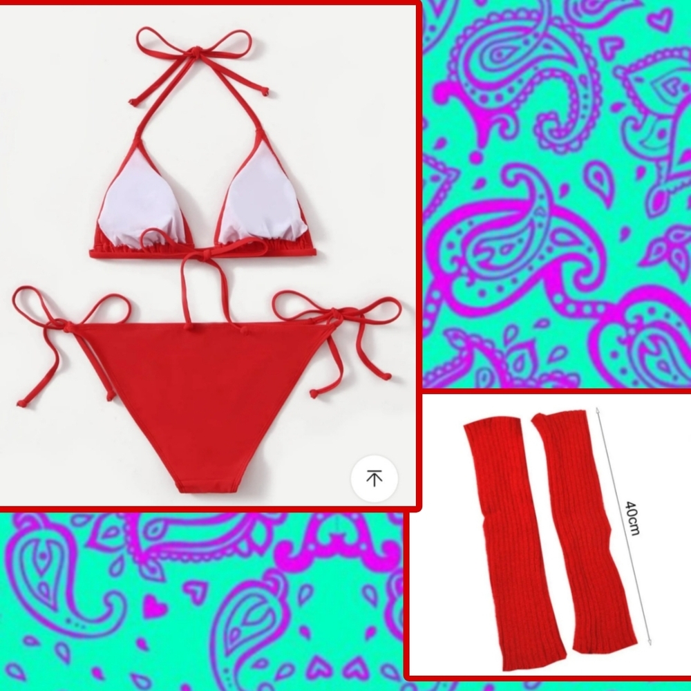 Red Bikini Set - Picture 2 of 2